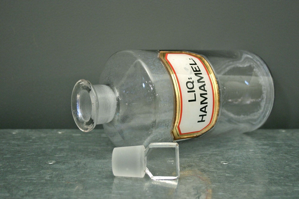 Large Antique English Glass Apothecary Bottle