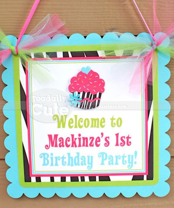 NEW - Zebra Cupcake, Door Sign, personalized Il_570xn