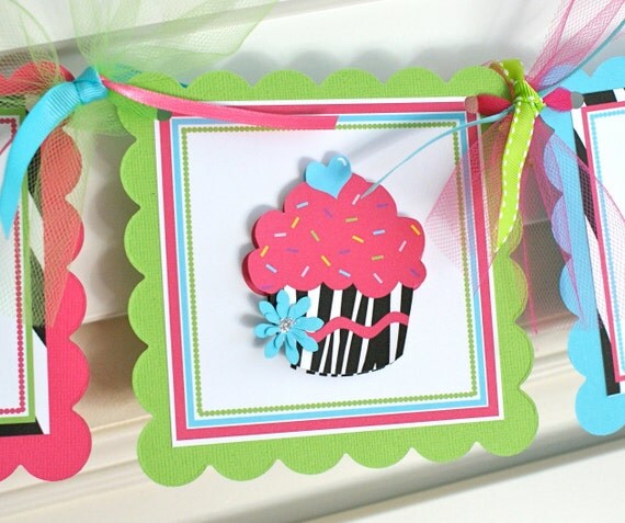 NEW - Zebra Cupcake, High Chair Banner Il_570xn
