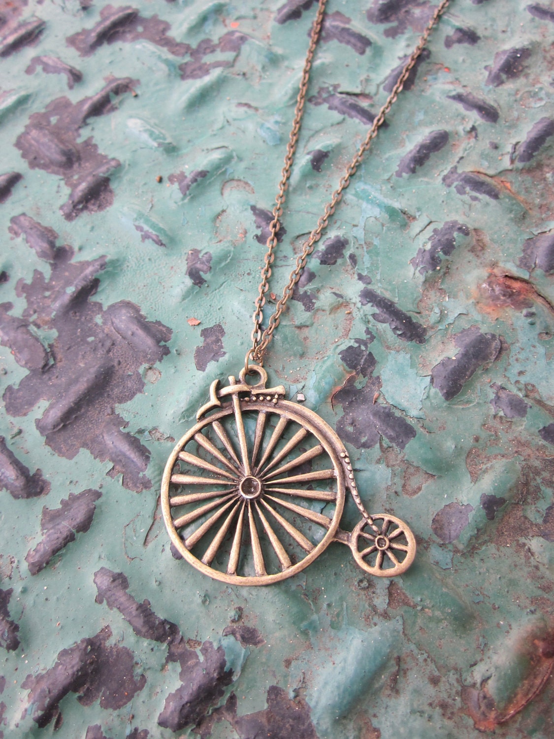 Antique Bicycle Necklace