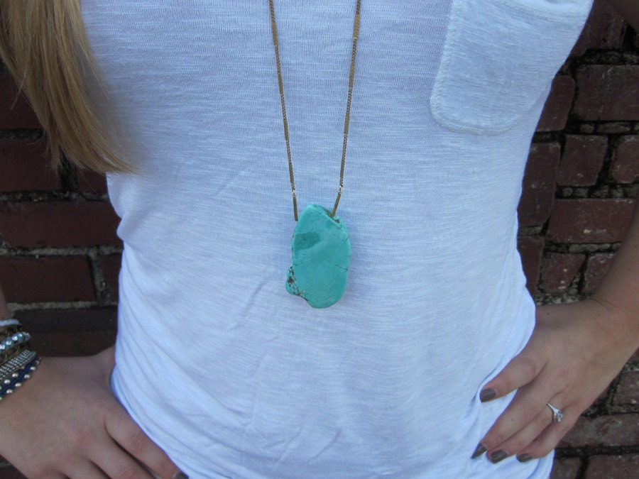 Turquoise Slab Necklace