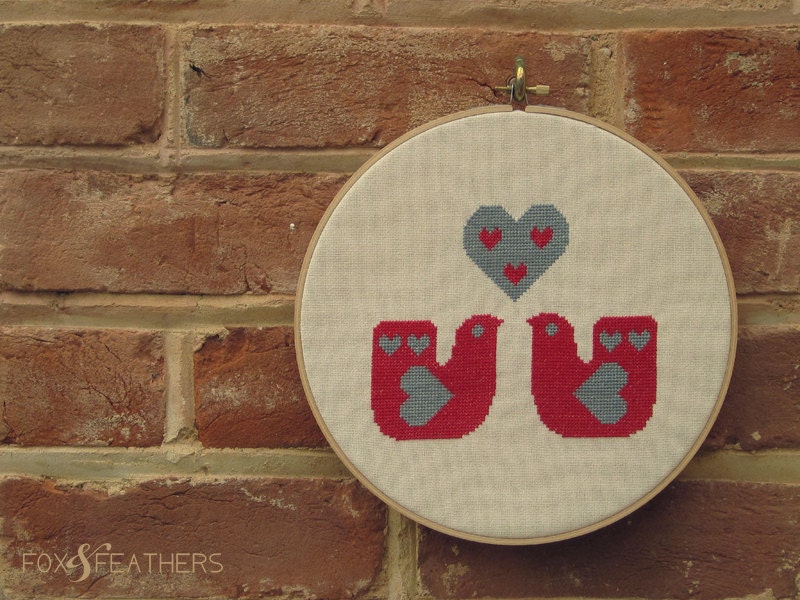 Love Birds PDF Cross Stitch Pattern