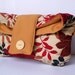 Red Autumn Leaves Fold Over Quilted Clutch