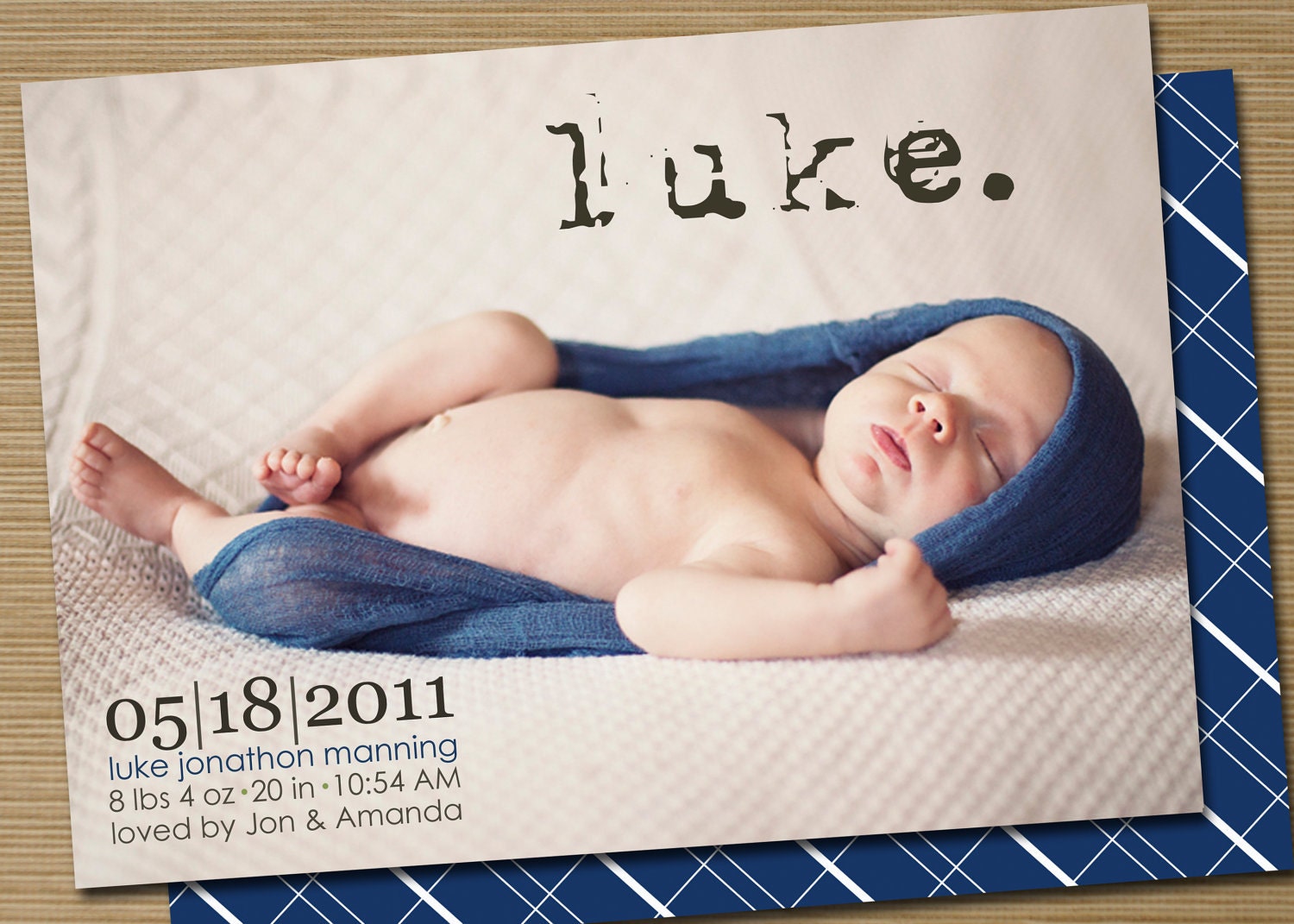 Baby Boy Birth Announcement Printable (Luke baby boy, girl baby announcement)