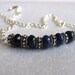 Blue dumortierite rondelles and Bali silver choker chain