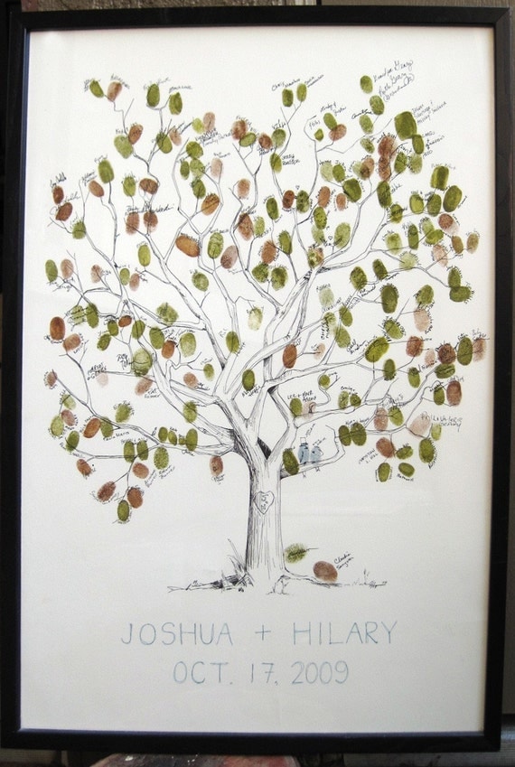 Guest book fingerprint tree (guestbook drawing, 2 stamp pads, and pen)
