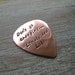 Personalized Hand Stamped Custom Copper Guitar Pick with Leather Case - Gift for Him Musician Dad Brother Rock Star