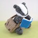 Brompton Badger toy knitting pattern - includes satchel and school books, by fluff and fuzz with immediate download