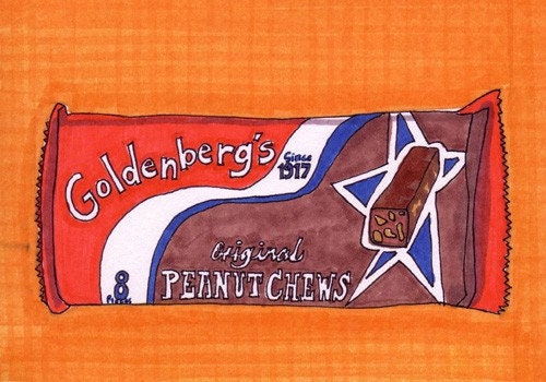 Goldenberg's Peanut Chews-5x7 inch Print from Original Illustration
