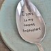 LOVE is my secret ingredient (TM) - Large Hand Stamped Vintage Serving Spoon. For the Baker/Cook in your life