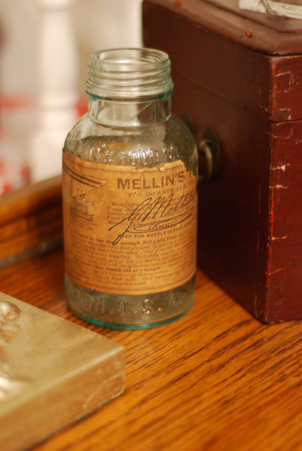 Antique Mellin�s Baby Food Glass Jar by tftvintagehome on Etsy