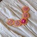Dreamy handmade Vintage tatted lace necklace with pink,yellow,turquoise beads,pearls,silk trim and more