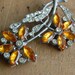 RESERVED /// vintage Art Deco brooch / 1940s jewelry / ACACIA ORANGE