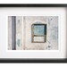 wall with cat photograph, architectual decor, white, gray, blue, 12x18 photo print, industrial photography, minimal home decor