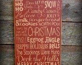 Tis The Season, Christmas Wood Wall Sign, Typography, Word Art, Subway Art, Primitive