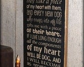 It Came To Me, Dog Sign, Word Art, Typography, Subway Art, Primitive Wood Wall Sign, Handmade