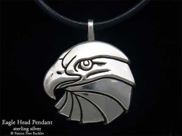 Eagle Head Pendant Necklace Sterling Silver