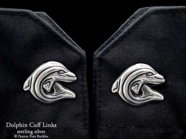 Dolphin Cuff Links Sterling Silver