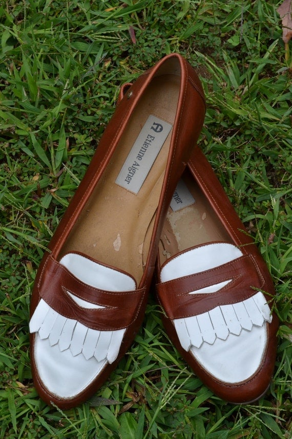 Etienne Aigner Brown & White Loafers