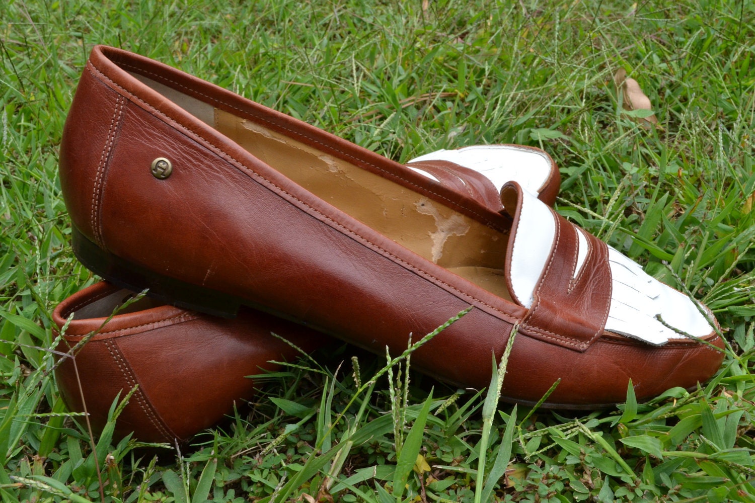 Etienne Aigner Brown & White Loafers