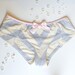 Chevron Bra and Panties Set in Pink Grey & Ivory Made to Order