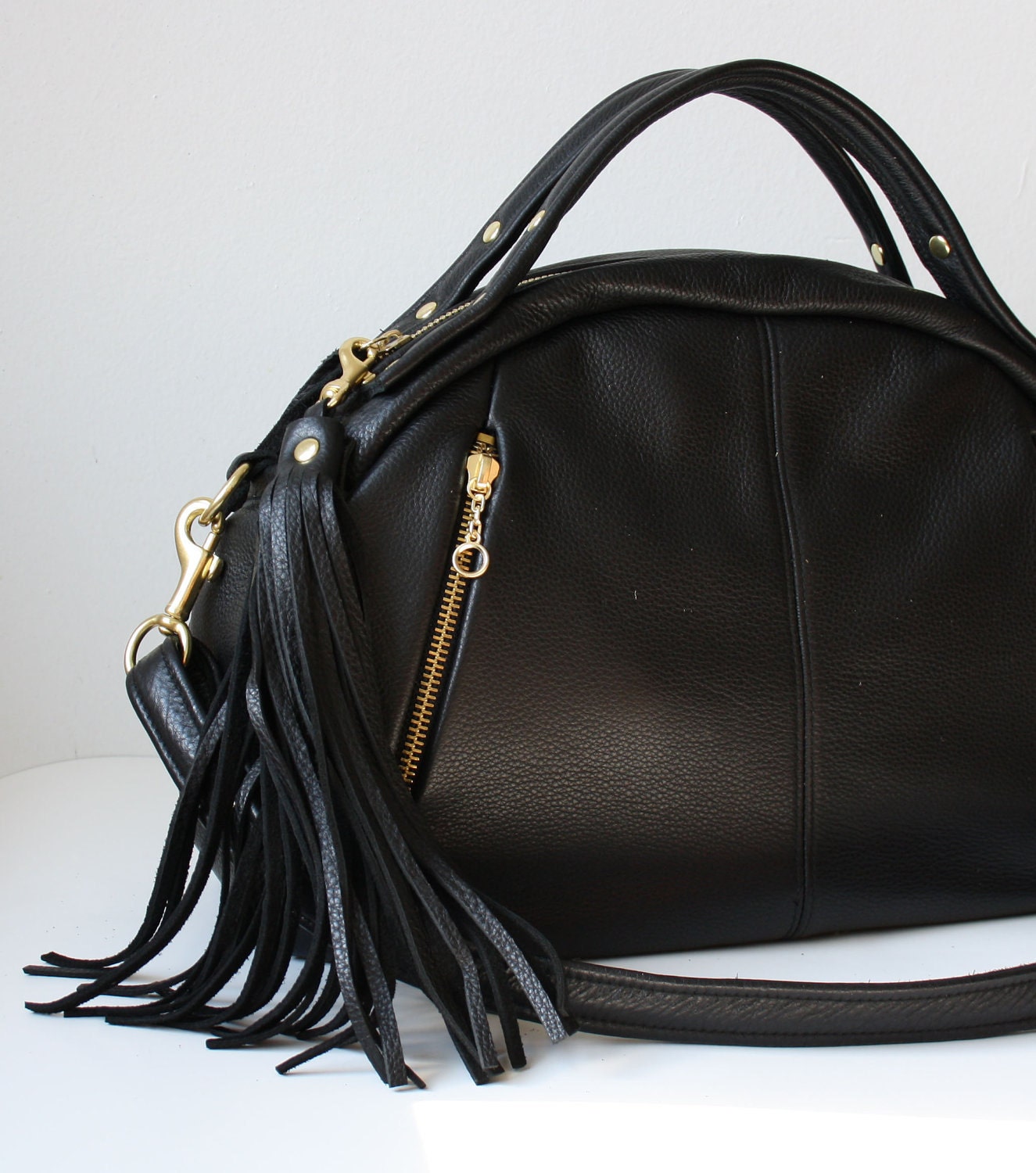 Leather Handbag - OPELLE Baby Botanist Bag - in Pebbled Leather