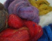 Multicoloured Scottish raw/virgin Wool combed 5 colours 7oz./200gr