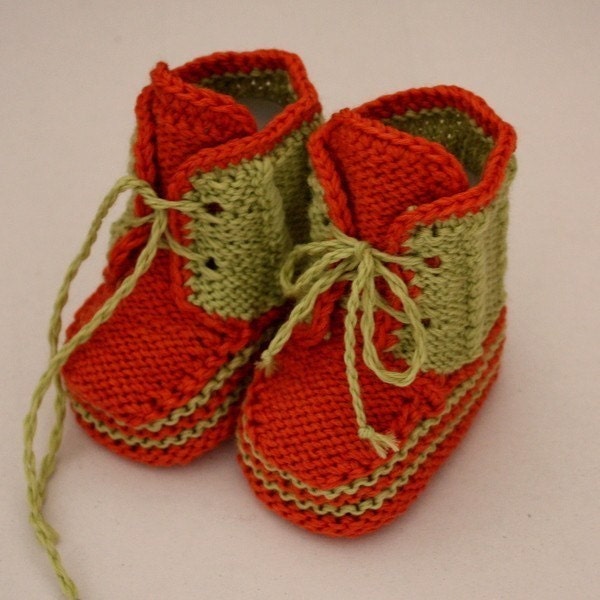 INSTANT DOWNLOAD - Knitting Pattern (PDF file) Baby Twist Booties (0-6/6-12 months)