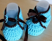 INSTANT DOWNLOAD - Knitting Pattern (PDF file) -  Baby Shoes with Ribbon