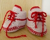 INSTANT DOWNLOAD - Knitting Pattern (PDF file) - Baby Booties with Lace