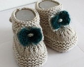 INSTANT DOWNLOAD - Knitting Patterns (PDF file) Baby Booties with Knitted Bow (sizes 0-6/6-12 month)