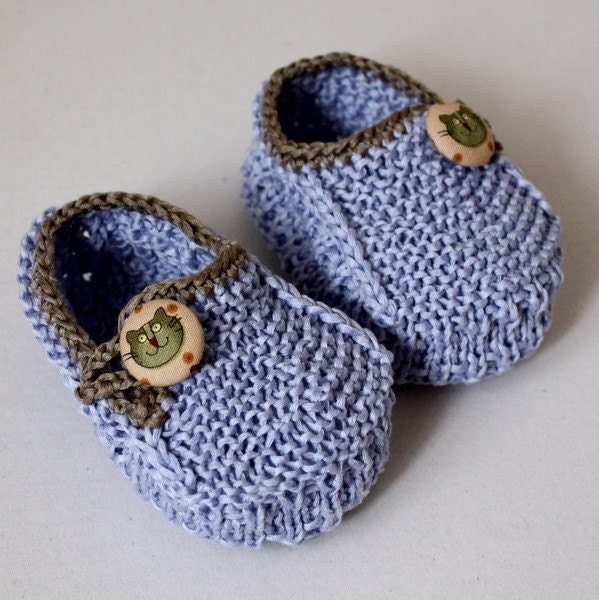 Knitting PATTERN - BABY Booties FUNNY CATS (0-6/6-12 months)