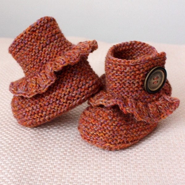 INSTANT DOWNLOAD - Knitting Pattern (pdf file) First Step Baby Booties (sizes 0-6/6-12 months)
