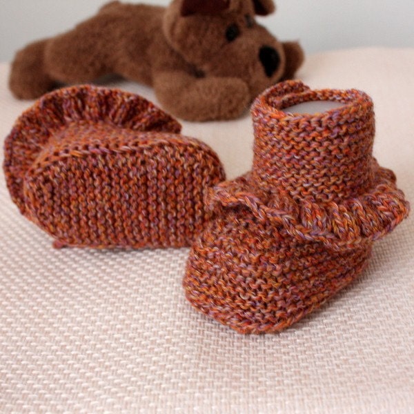 INSTANT DOWNLOAD - Knitting Pattern (pdf file) First Step Baby Booties (sizes 0-6/6-12 months)