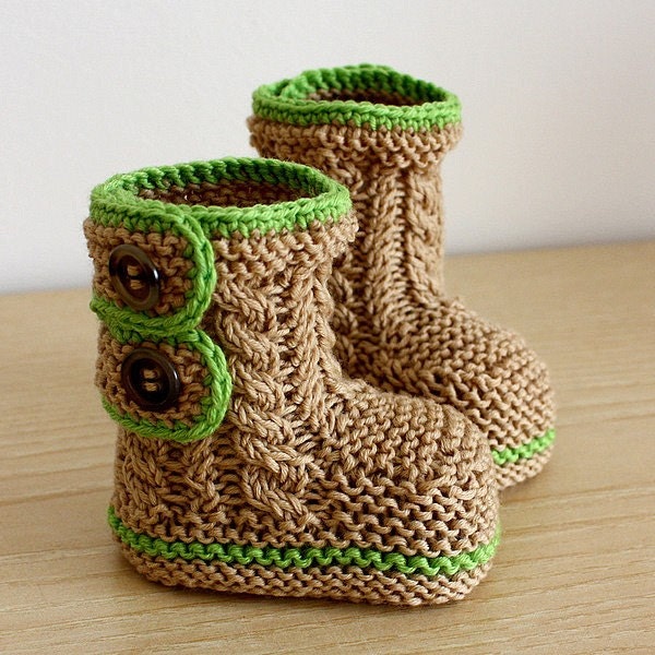 Knitting Pattern (PDF file) Spring Breath Booties (0-6/6-12 - months)
