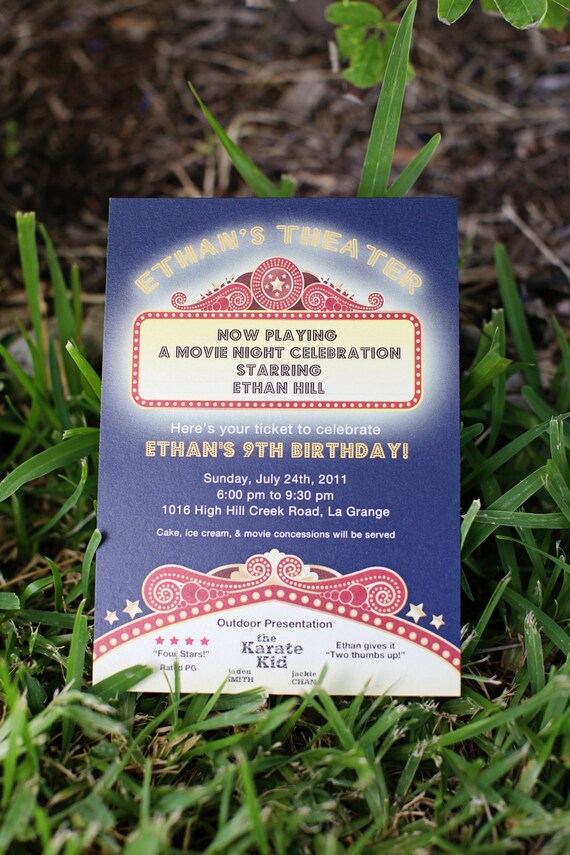 Movie Night printable birthday invitation Il_570xn