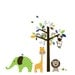 Custom Listing Giraffe,elephant,monkey nursery wall decal sticker vinyl tree and branch jungle decals