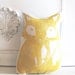 Plush Fox Pillow in Yellow. Woodblock Printed. Customizable Colors. Made to Order.