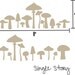 Mushroom vinyl wall decals-Set of 30-Choose two colors