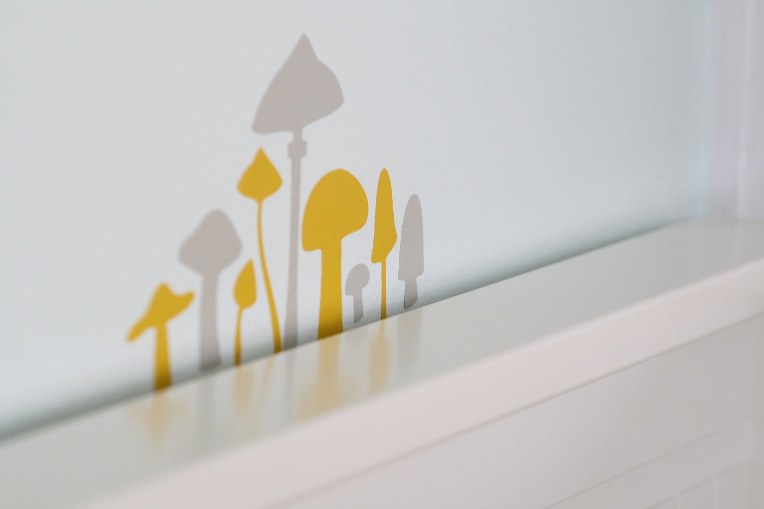Mushroom vinyl wall decals-Set of 30-Choose two colors