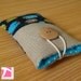 Fabric iPhone 5 case / iPhone 4 case / iPod sleeve / cell phone protector / cute sheep pattern over navy blue