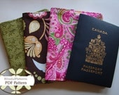 Passport Holder and Credit Card Holder PDF Sewing Pattern for Travel - FREE shipping - By BlissfulPatterns