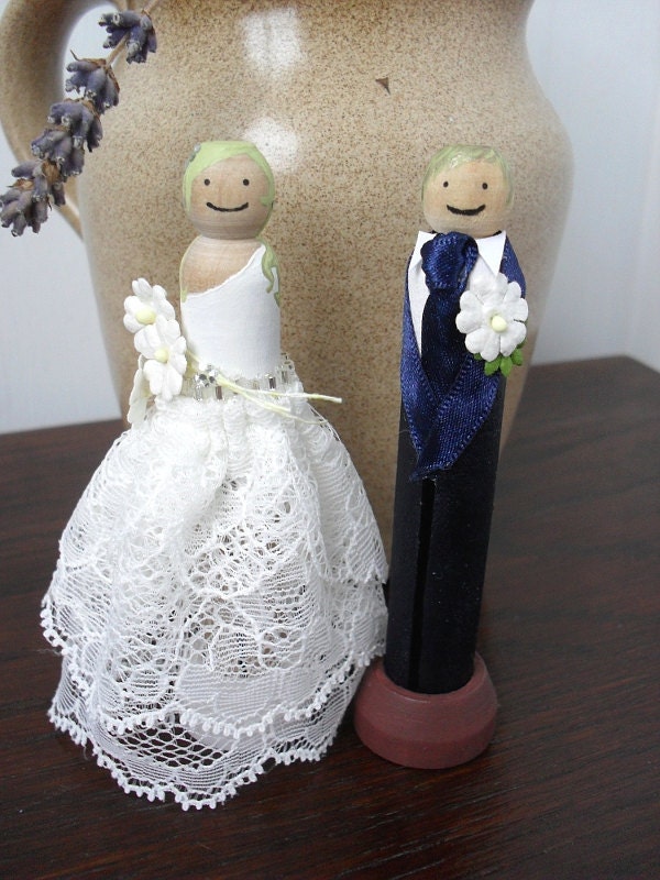Personalised Peg Doll Wedding Cake Toppers