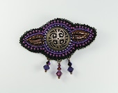 Beaded Brooch - Fleur-de- Leaf