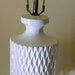 Vintage Mid Century Modern Honeycomb Table Lamp White 1970s White