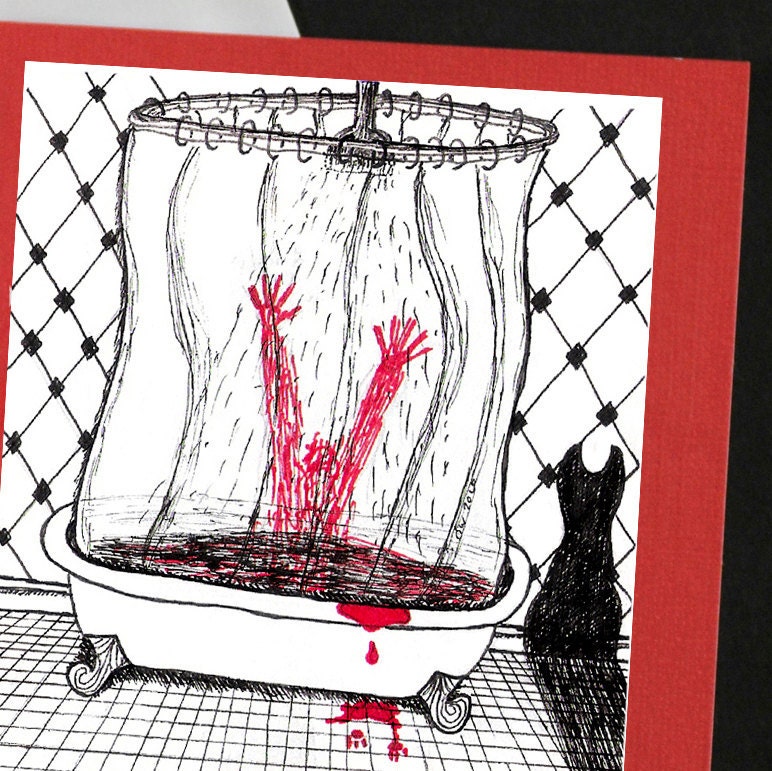 Psycho Kitty Halloween Card & Invitation