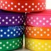A0028 Thirty-Five (35) Yards Total Sampler of White Swiss Dots 3/8" Grosgrain Ribbon