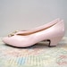 RESERVED Late 1980s Early 90s Heels Shoes / 80s Low Heel Pumps / PALE PINK / Unworn / Vegan / 8B