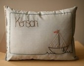 Personalized Sail boat baby pillow