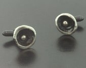 Oxidized Argentium Sterling Silver Watercast Cufflinks